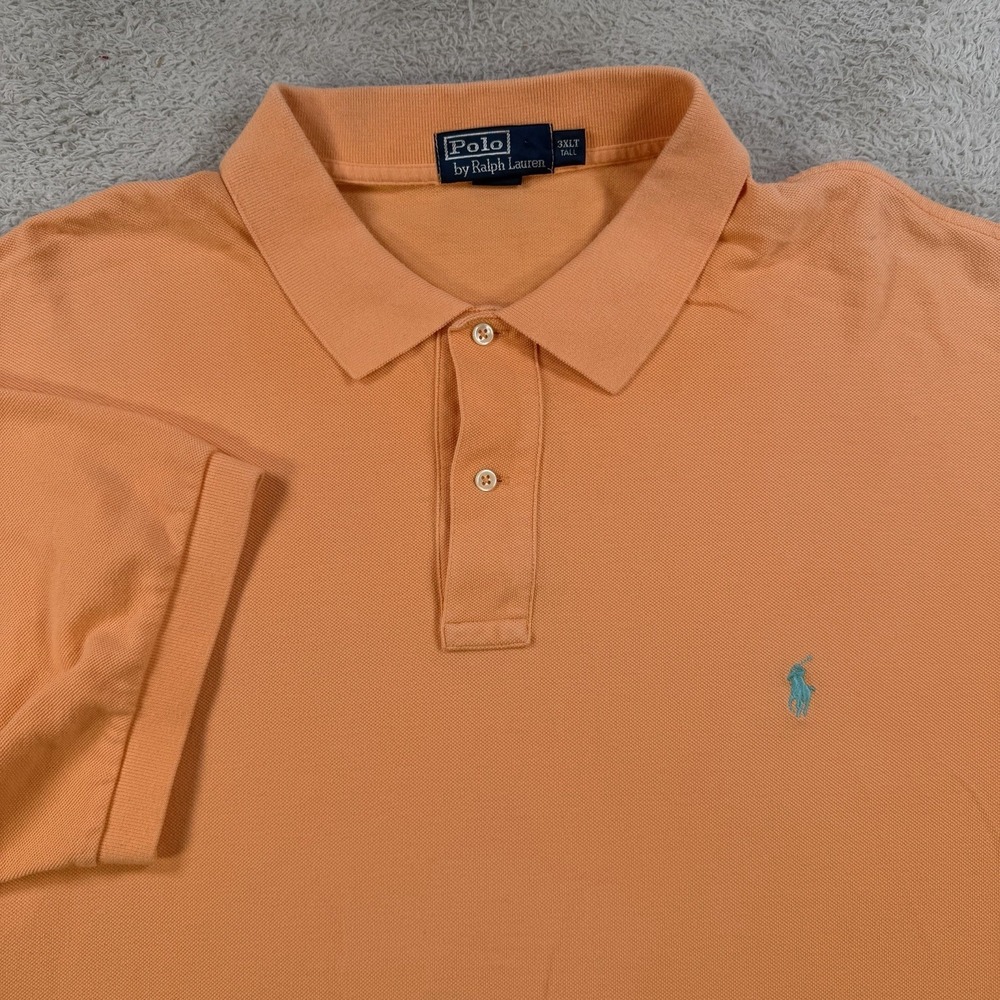 Polo Ralph Lauren Shirt Men 3XLT Orange Short Sleeve Pony Golf Cotton